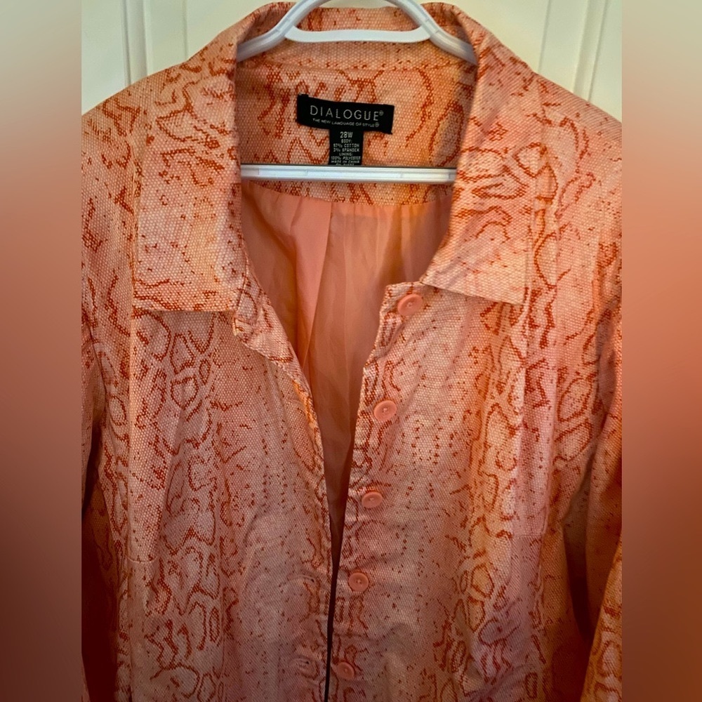 Dialogue Jacket, Snake, Animal Print, Sz 28, 4X, Lined, Trench coat, Feminine - Picture 7 of 12